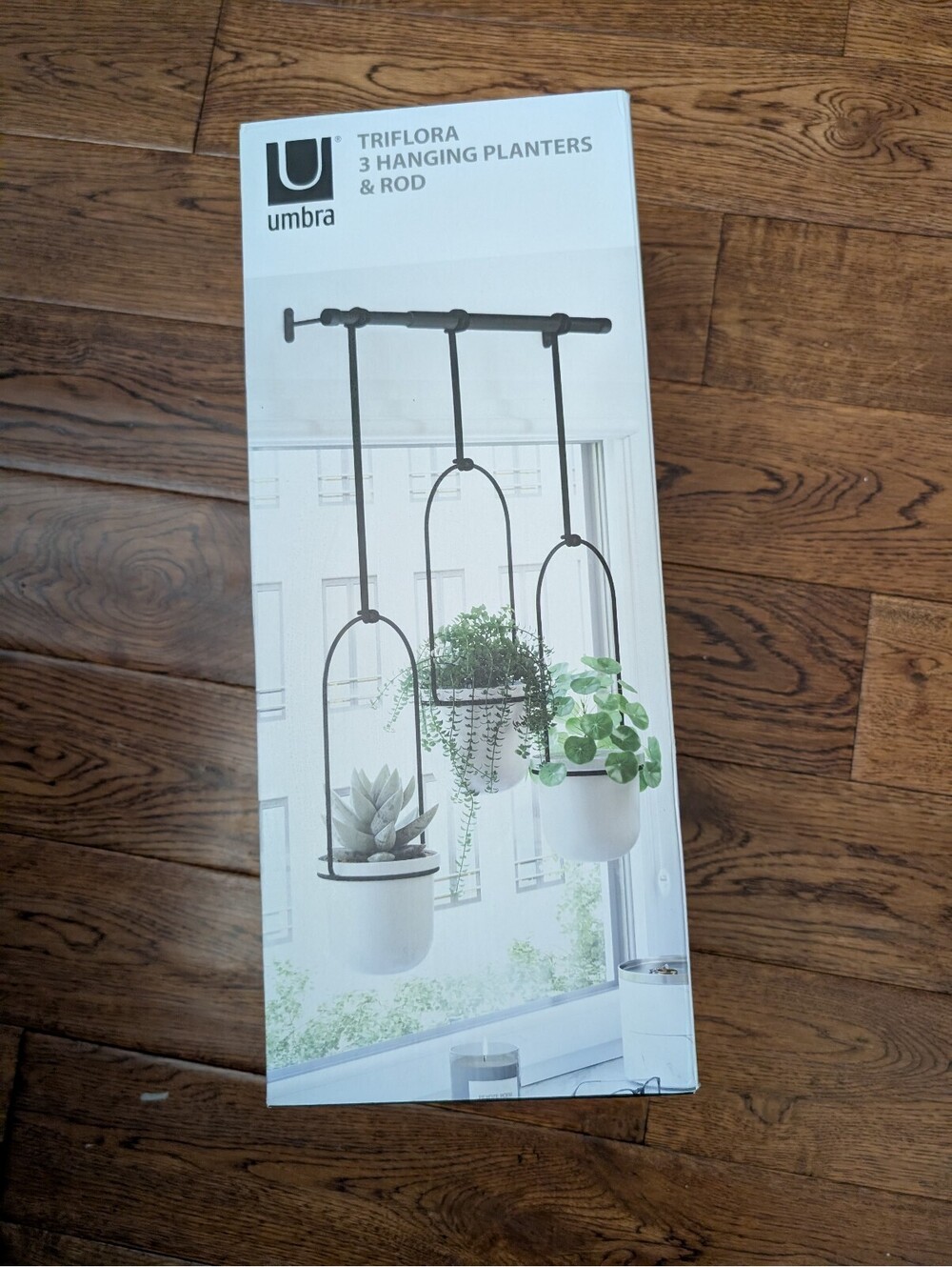 Umbra Triflora Hanging Planter Set of 3 White/Black NIB
